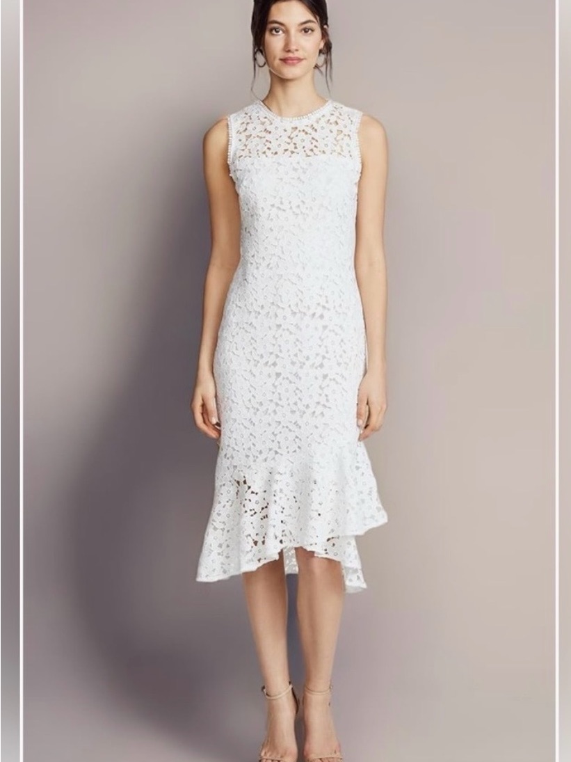 Shoshanna White Lace Dress Size 8